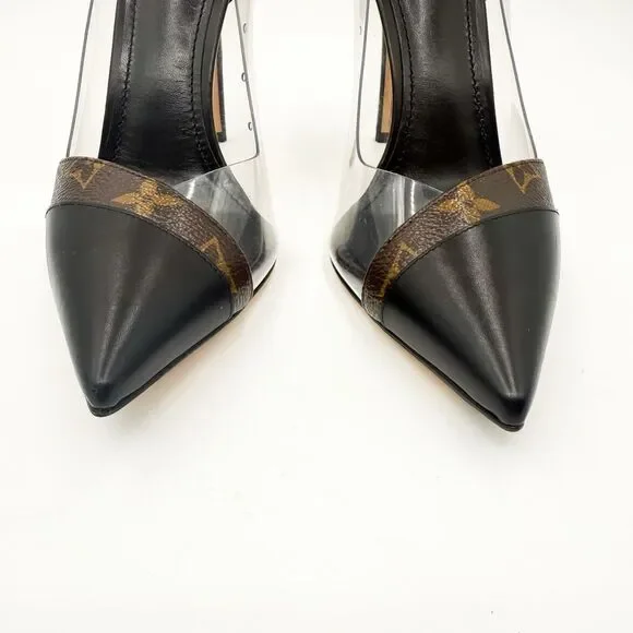 Louis Vuitton LV Monogram Call Back Heels Pumps EU 39.5 US 9.5 - Picture 3 of 12